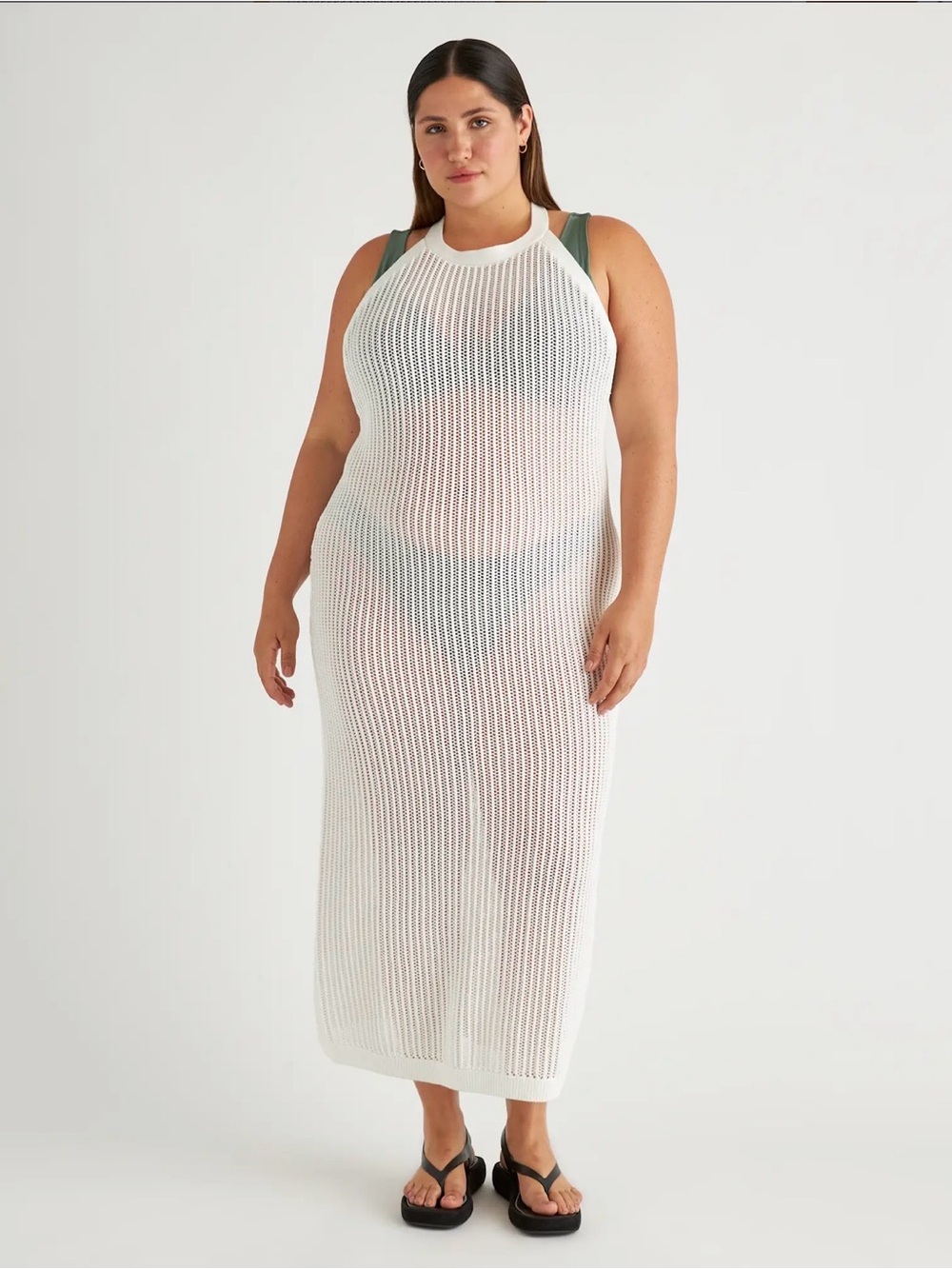 Quince 100% cotton open knit cover up maxi dress Size M